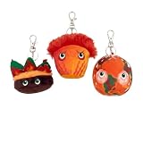 Thunderheads Climate Awareness Keychain Plush Bundle 3pc- Heat Wave Wildfire Hot Planet Educational STEM Weather Toys with FSC Fact Cards Sustainably Made Recycled Fiber Bag Charms - 5004 Hot Hot Hot
