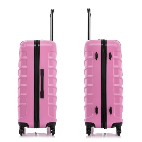 Image of InUSA ENDURANCE Luggage with Spinner Wheels | Durable Lightweight Hardshell Spacious Travel Sets with Handle and Trolley | (20in, 24in, 28in) 3 Piece Luggage Set | Pink