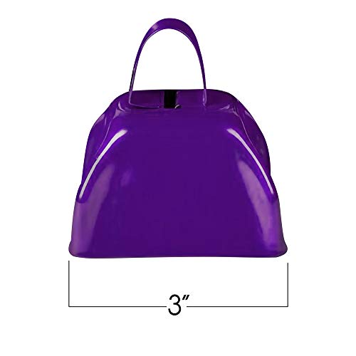 Artcreativity 3 Inch Purple Metal Cowbell Noisemakers - Pack Of 12 - Loud Metal Cowbell Noise Makers With Handles, Great For Football Games, Sporting Events, New Year’s Eve, For Kids And Adults #TOP2