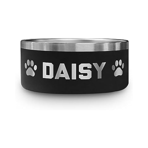 Personalized Cat Bowl - Custom Whisker Fatigue Cat Bowl Non Slip 16 oz., 32 oz. or 64 oz. - Dishwasher Safe - Personalized Cat Bowls with Name - Insulated Stainless Steel Cat Bowl Cover