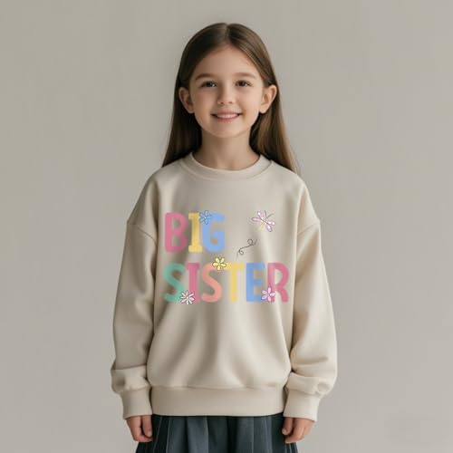 Big Sister Sweatshirt Toddler Baby Girl Promoted to Big Sister Announcement Crewneck Long Sleeve Pullover Fall Tops2
