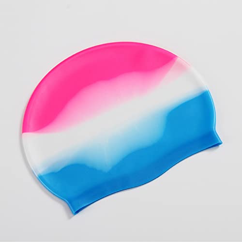 Awocan Adult Anti-Slip Swimming Pool Cap Silicone Swim Cap Waterproof Swimming Hat Durable Anti-Slip Swimming Pool Cap Elastic Swimming Cap,Keep Your Hair Dry (D) #TOP1