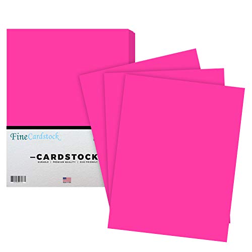 Fireball Fuchsia Premium Color Card Stock Paper | 50 Per Pack | Superior Thick 65-Lb Cardstock, Perfect For School Supplies, Holiday Crafting, Arts And Crafts | Acid & Lignin Free | 8.5 X 11 #TOP9