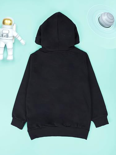 Image of KiddoPanti Unisex Solid Pullover Hooded Fleece Sweatshrit | Cotton Poly Fleece Fabric | Waist Length, Full Sleeve Hoodie | 2 Kangaroo Pockets | Winter Wear for Boys & Girls