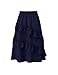Girls High Waisted Ruffle Maxi Skirt Soft Cotton Long Skirts with Elastic Waistband for Kid Girl 3-14 Years (US, Age, 5 Years, 6 Years, Navy Blue)