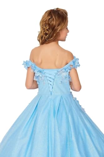 Mauuwy Shiny Flower Girl's Dress for Wedding Beaded Pageant Dresses for Kids 3D Floral First Communion Gowns for Children2