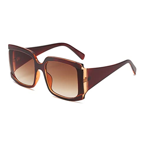 Grand cadre de lunettes de soleil surdimensionnées femmes chic ombre noire UV400