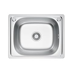Melanstar Lavello in acciaio inox, 1 vasca con sifone e foro per rubinetto (40 * 50cm)