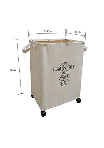 Heavy Duty Set Of 2 Laundry Hampers On Wheels - For Bedroom, Bathroom, Nursery, Dorm - Fabric Home Décor - By Designstyles #TOP3