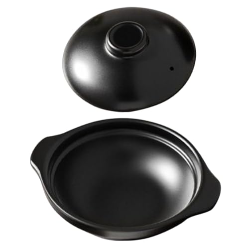 ROMISBABA Cazuela de para Guisar Resistente Alta Temperatura para Personas Olla de Barro para Estofados y Sopas Utensilio de Cocina Doméstico con Mango Ergonómico