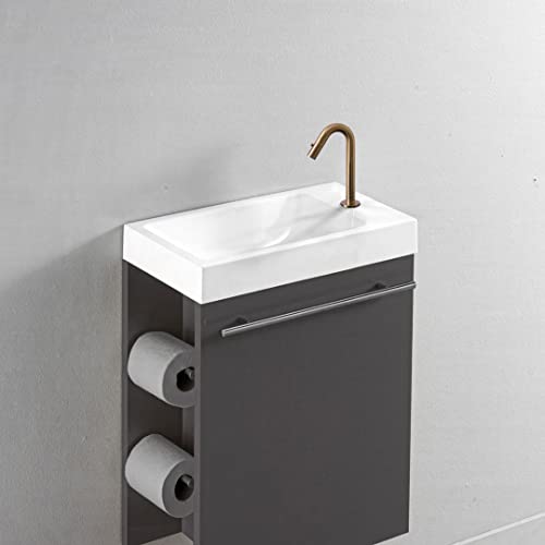 Robinet lave-mains Essebagno Indus eau froide cuivre brossé