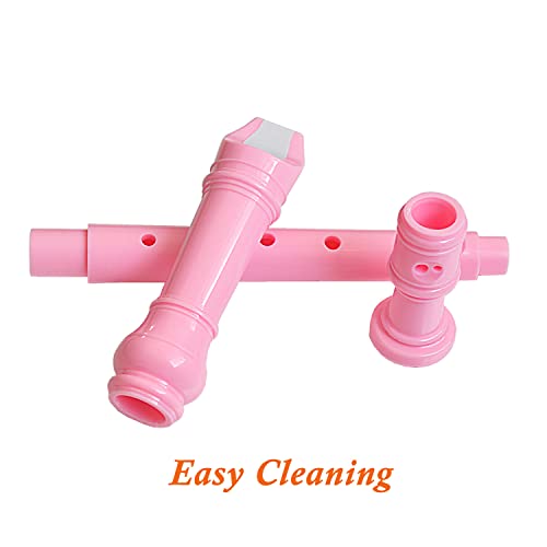 Farcaya 2-Piece Soprano Recorder Instrument For Kids Students Beginners German Style C Key 8 Hole Descant Recorder With Clean Rods Storage Case (Pink+Light Blue) #TOP1