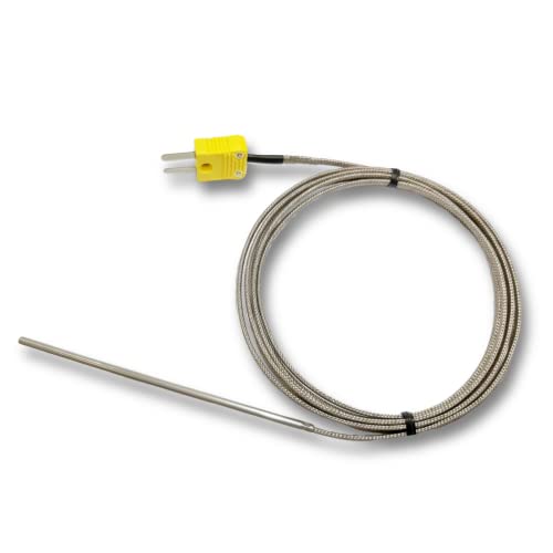 TCELEC TCE-K02H3-100 K Type Thermocouple Metal Probe for Furnace K-Type Input Instrument Thermocouple Sensor Temperature Available from 77F to 1112F