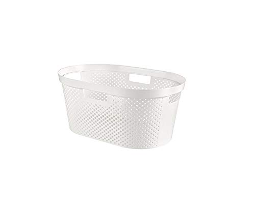 Curver - Cesta de Ropa Infinity 39L. Dots con 4 Asas - Color Blanco