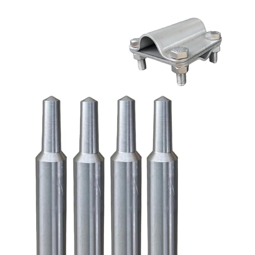 PAG Turbo GmbH® - Tiefenerder Ø20mm V4A Edelstahl Erder + Klemme + SDS Max Schlagkopf (4m SET + Kreuzverbinder)