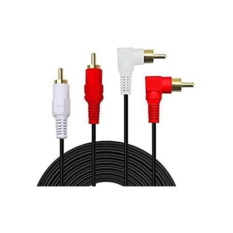 2RCA Cable,10ft Gold Plated 90 Degree Right Angle 2-Male to 2-Male RCA Audio Cable (10FT) Cover