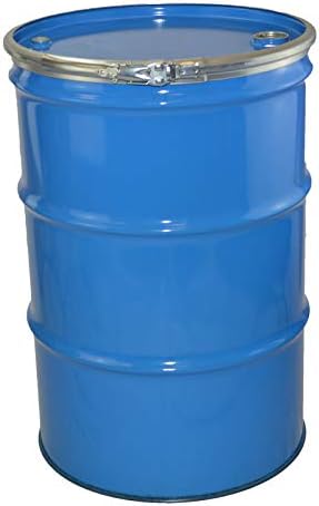 210 Litre Open Top Steel Storage Barrel with Bungs, Lid and Latch Ring, UN Approved, Food Grade, Lacquered Interior