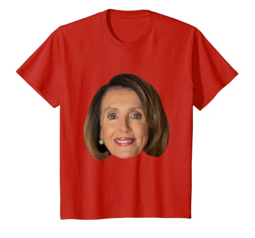 Nancy Pelosi Face T-Shirt, Youth, Red, Medium