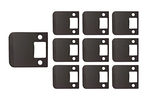 QCAA Solid Brass Extended Lip Strike, 2-1/2″X2-1/4, Oil-Rubbed Bronze, 10 Pack, Made in Taiwan