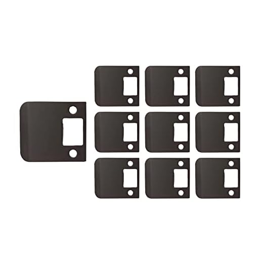 QCAA Solid Brass Extended Lip Strike, 2-1/2"X2-1/4, Oil-Rubbed Bronze, 10 Pack, Made in Taiwan