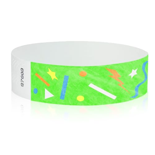 WristCo Green Confetti Tyvek Wristbands