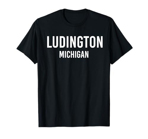 LUDINGTON MICHIGAN MI USA Patriottico Sport Vintage Maglietta