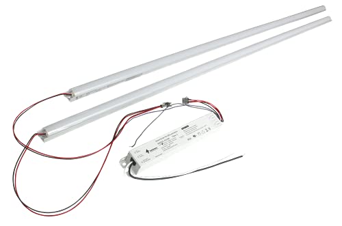 WareLight LED Magnetic Strip Retrofit Kit for Linear Ceiling Fixtures &ndash; 4 Foot Length, 2 Strips...