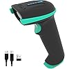 Tera Barcode Scanner Wireless Versatile 2-in-1 (2.4Ghz Wireless+USB 2.0 Wired) with Battery Level Indicator 328 Feet Transmission Distance Rechargeable 1D Laser Bar Code Reader USB Handheld (Blue)