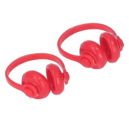 Bnineteenteam Poupée Miniature Casque Modèle, 2pcs Miniature Casque Modèle Haute Simulation Poupée Casque Décoration Maison De Poupée Écouteur Jouet(Rouge) Cover