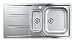 Produktbild GROHE K400+ | 1,5 Becken | Küchenspüle - Aufsatzmontage, umschaltbar | inklusive: automatischer Beckenablauf, Ablaufgarnitur, Korbsieb, Montageset | Edelstahl | 31569SD0