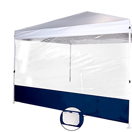 Turtlelife Clear Sidewall With Fabric Bottom And Pets Hole For Straight 10'X10' Pop Up Canopy, Clear Sunshade, 1 Pack Panel Only, Navy #TOP30