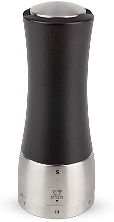 Peugeot - Madras u'Select Manual Pepper Mill - Adjustable Grinder - Stainless Steel and Beechwood, Graphite, 16 cm