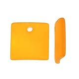 Beadaholique Cultured Sea Glass, Curved Square Pendants 22x22mm, 2 Pieces, Amber