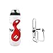 Bestine Support pour bouteille d'eau pour vélo de montagne, vélo de montagne, bouteille d'eau et porte-bouteille en plastique durable, 750 ml (blanc)