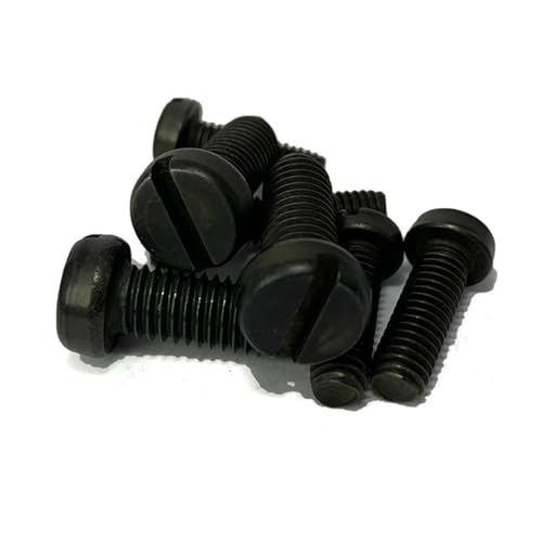 MIUYTRN 40pcs M1.6 M2 M2.5 Black Plated 304 Stainless Steel Blackened Slotted Cheese Head Screws Black Slotted Screws GB65 cuicui(M1.6x4mm)