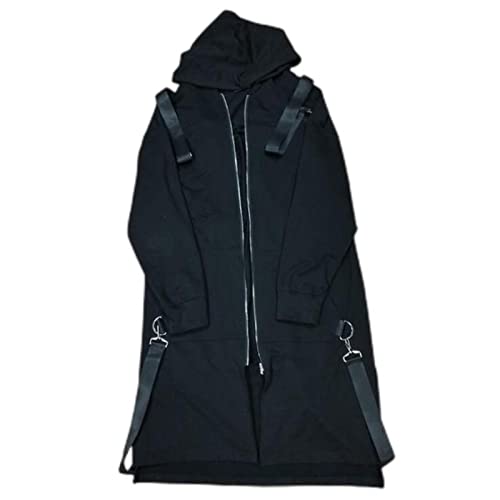 Veste longue veste pardessus homme pour concert underground et soirées urbaines automne noir M