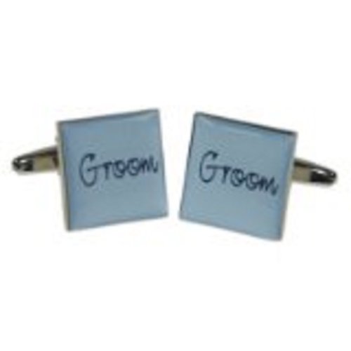 Mancuernillas azules cuadradas para hombre GTR miniatura 1