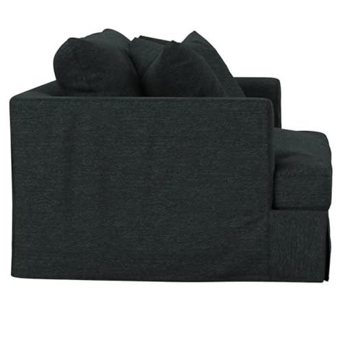 Sillón Plegable Tela Gris Oscuro miniatura 4
