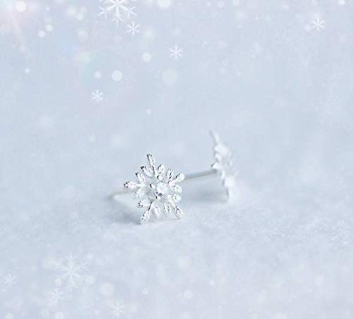 Boucles d'oreilles S925 flocon de neige en diamant pour femme