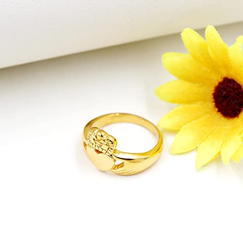 Uloveido Stainless Steel Irish Claddagh Heart Crown Ring Love Loyalty Friendship Rings Wedding Promise Jewelry Y981