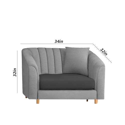 Image of Doraldo Seater Sofa Set for Living Room (Black Grey) Premium Fabric Sofa Set