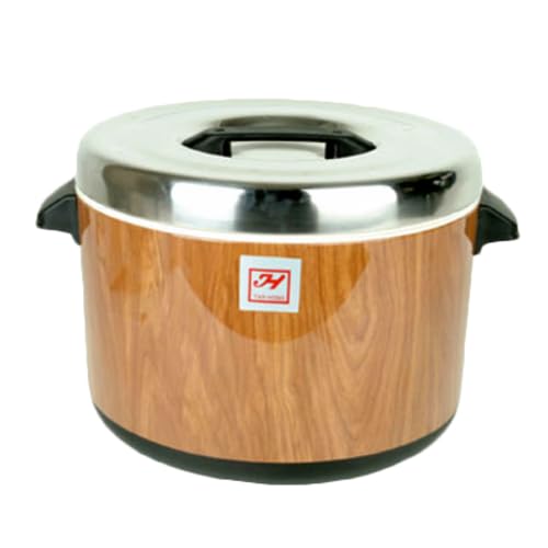A-Z Supply 289-TG-SEJ71000 Sushi Rice Container, 40 Cup Capacity, Insulated Non-Electric Design, Stainless Steel Cover & Lining, Woodgrain Finish