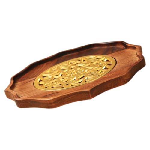 SHOWERORO Teaware Tray Tea Pot Holder Teacup Storage Plate Chinese Style Tea Serving Tray for Kettle