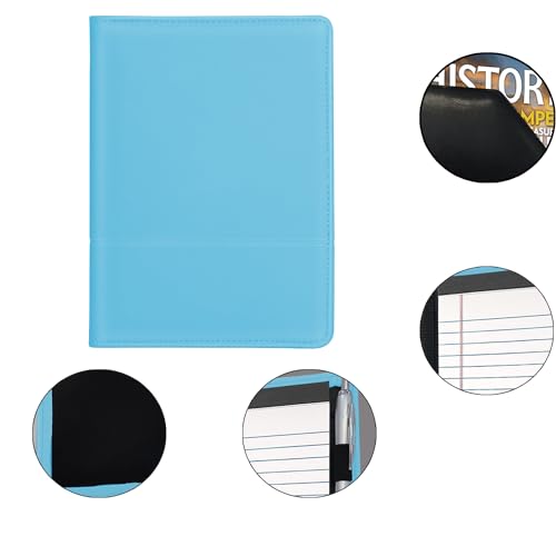 Image of Padfolio /Portfolio Binder, Mini Padfolio Portfolio Binder 5 x 8 Legal Writing Pad, A5 Document Organizer Folder for Men Women, Light Blue.