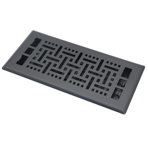 Floor Vents Heavy Duty Walkable Steel Floor Registers 4x10 Inch Floor Air Vent Easy Adjust Air Supply Lever Floor Vent Register Black Color