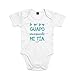 SUPERMOLON Body bebé algodón Si yo soy guapo, imagínate mi tía 3 meses Blanco Manga corta