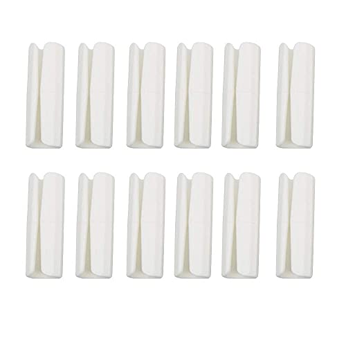 Alamic 12pcs Bed Sheet Grippers Sheet Holders Fasteners Bed Sheet Clips Keep Sheets Snug for Mattresses with Raised Edge (White)