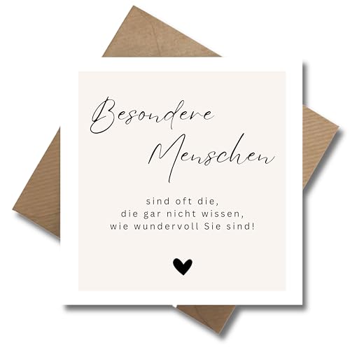 WBdesignz Grußkarte „Besondere Menschen“ mit Umschlag – hochwertige Karte für Freunde, Kollegen, Familie oder besondere Menschen - Freundschaftskarte, Dankeskarte (125 x 125 mm)