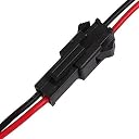pmw - 50 Pairs 2-Terminal Male Female Socket EL Wire Cable Connector 300mm Length gallery image