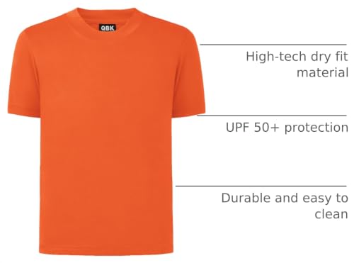 Image of QBK 2T to Youth Neon Shirt Kids UPF 50+ Dry Fit Athletic Short Sleeve Rash Guard T Shirts for Boys Girls Sports Undershirt